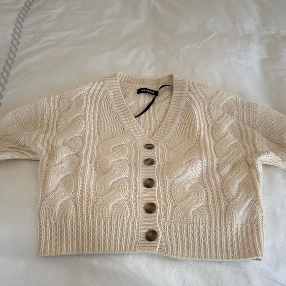 NAADAM Sweaters - NAADAM Cream Cable Knit Cardigan